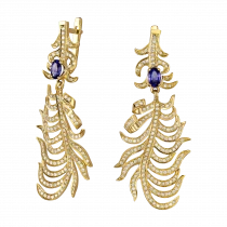 Earrings «golden plumage»