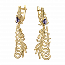 Earrings «golden plumage»